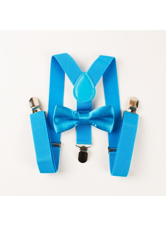 Child Kids Clip-on Suspenders Elastic Y-Shape Adjustable with Clips and Bow Tie Set for Boys and Girls - Image 2